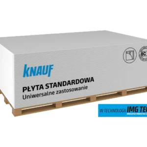 Paleta standardowych płyt gipsowo-kartonowych Knauf, A13 sucha zabudowa Białogard.